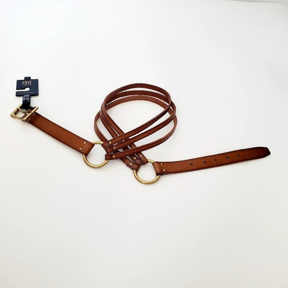 Frye Genuine Leather Cawgirl Vestern Bohemian Brown Belt Sz L 34DC836 NWT main image 6